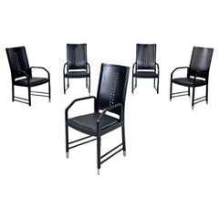 Retro Austrian modern black wooden chairs by Ernst W. Beranek for Thonet, 1990s