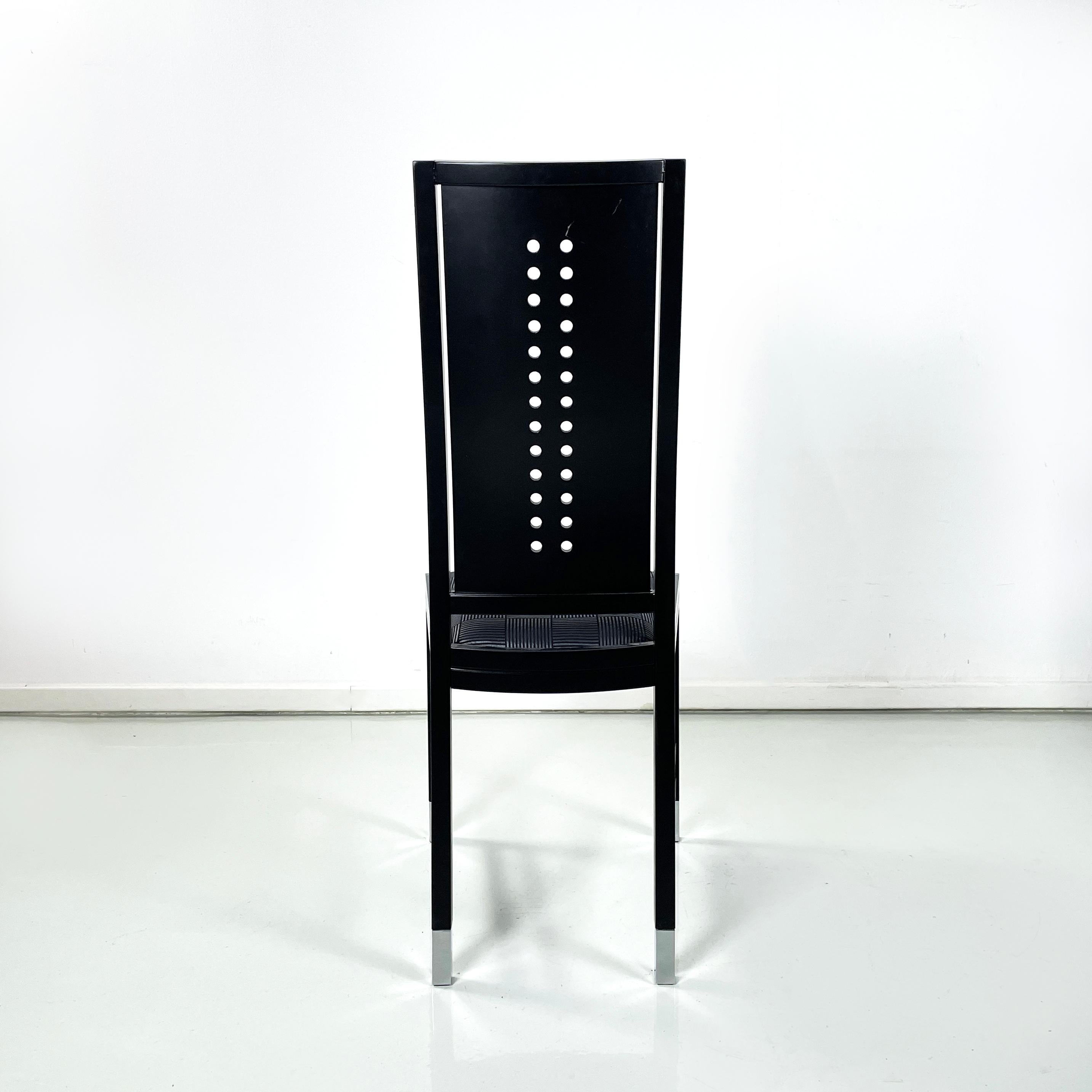 Austrian modern Chairs in black wood by Ernst W. Beranek for Thonet, 1990s In Good Condition For Sale In MIlano, IT