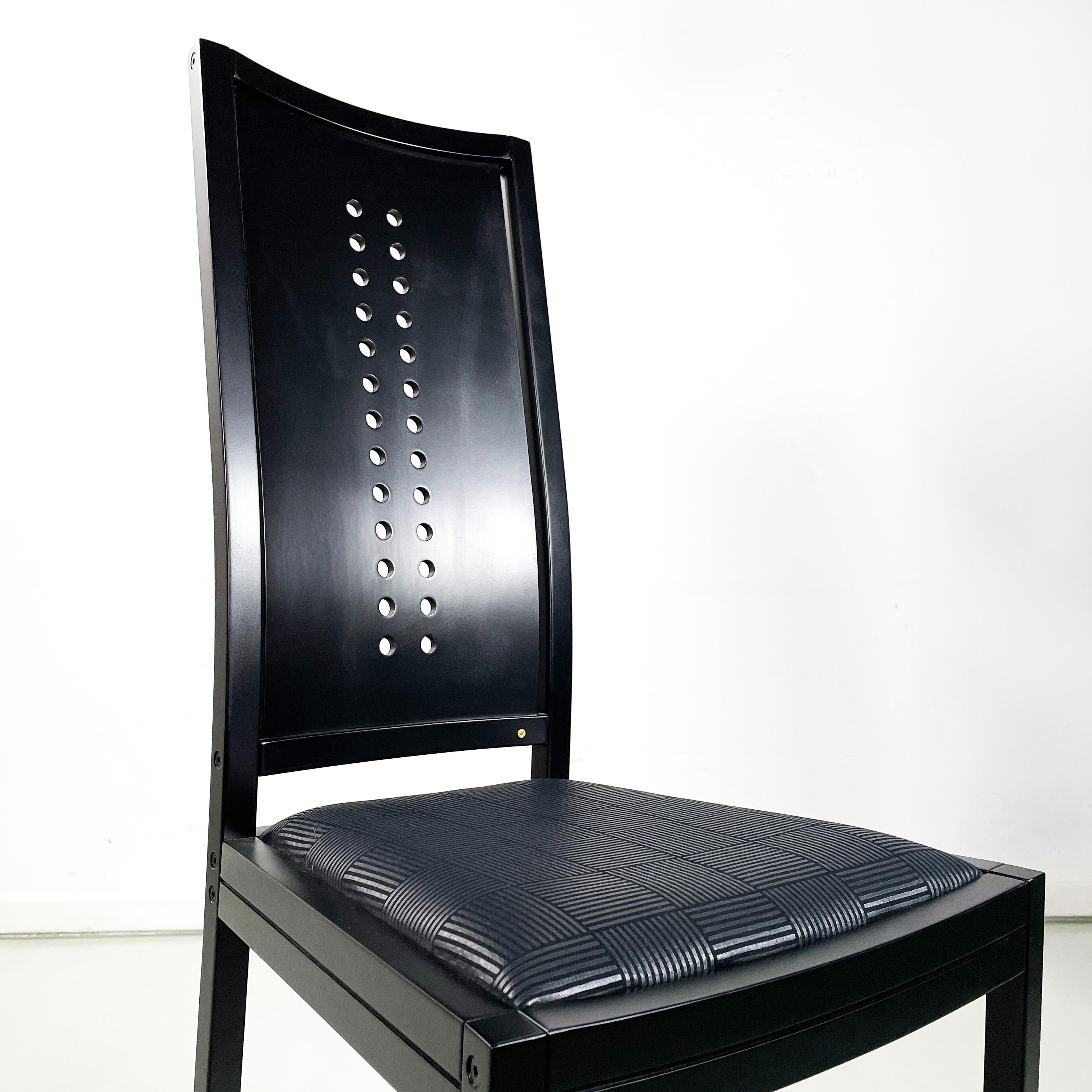 Late 20th Century Austrian modern Chairs in black wood by Ernst W. Beranek for Thonet, 1990s For Sale