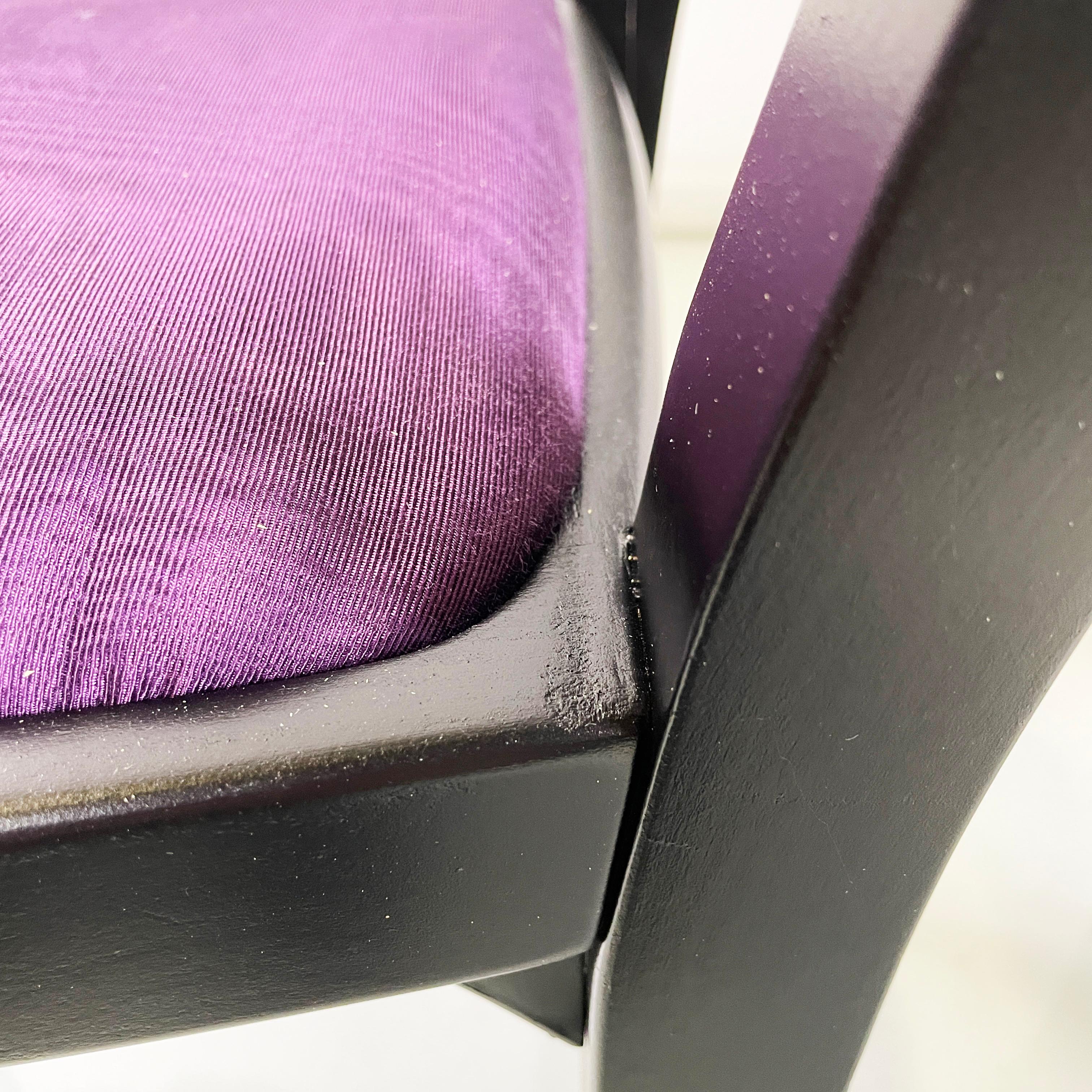 Österreichische moderne Stühle aus schwarzem Holz und violettem Stoff von Kammerer Thonet, 1990er Jahre im Angebot 4