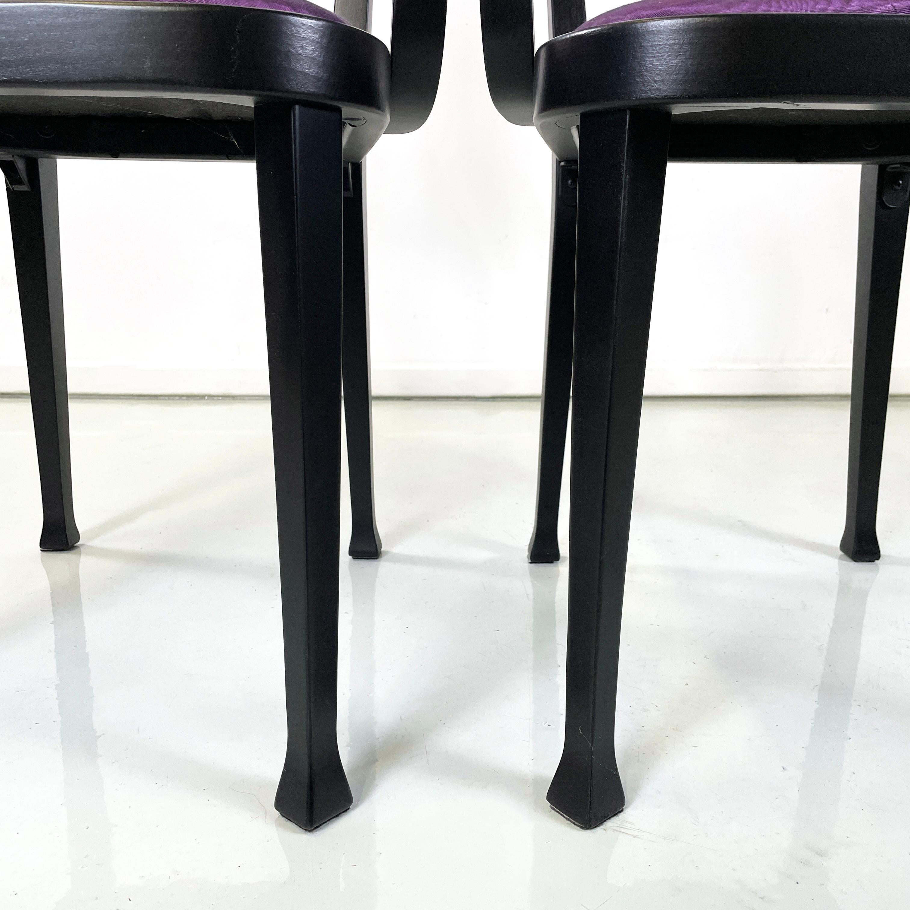 Chaises modernes autrichiennes en bois noir et tissu violet de Kammerer Thonet, années 1990 en vente 9