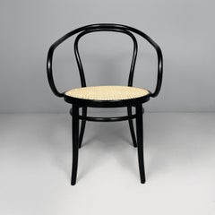 Österreichische moderne Stühle aus Stroh und schwarzem Holz, Modell 209, von Michael Thonet, Radomsko, 1970er Jahre