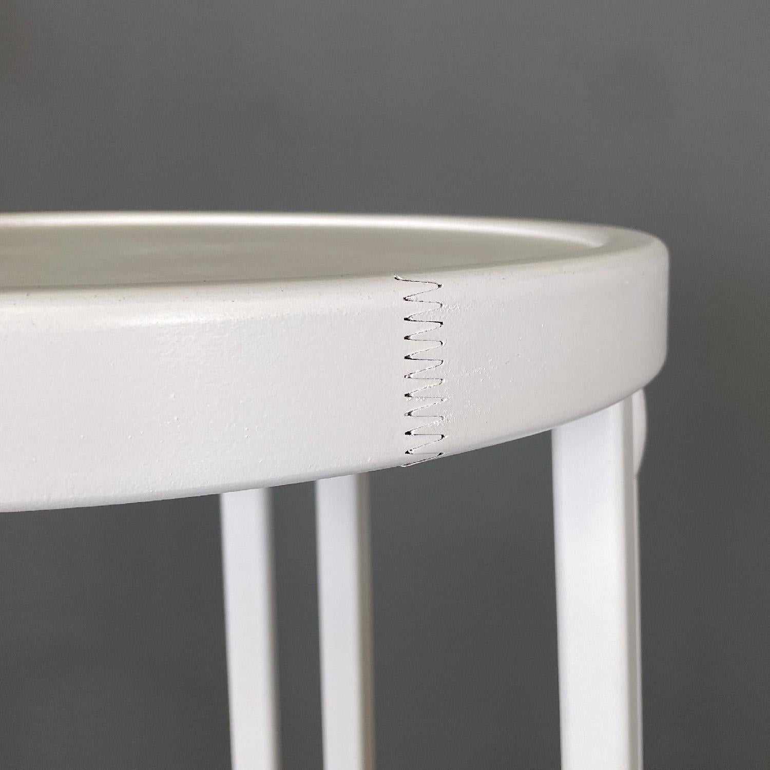 Austrian modern white wooden pedestal with two tops by Thonet, 1990s For Sale 1