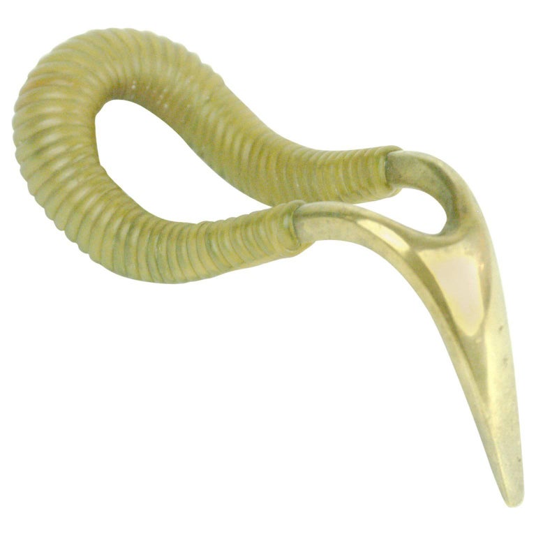 Austrian Midcentury Brass Pipe Holder by Carl Auböck For Sale at