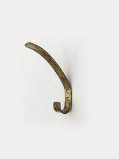Austrian Modernist Brass Wall Coat Hooks Set of Nine, Austria, 1950s