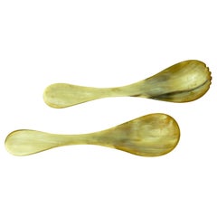 Austrian Midcentury Horn Salad Servers by Carl Auböck Vienna