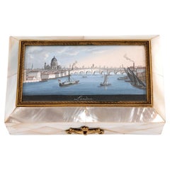 Austrian Mother of Pearl Etui with London Scene by Balthasar Wigand