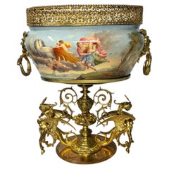 Jardinière autrichienne de style Napoléon III en céramique et bronze doré