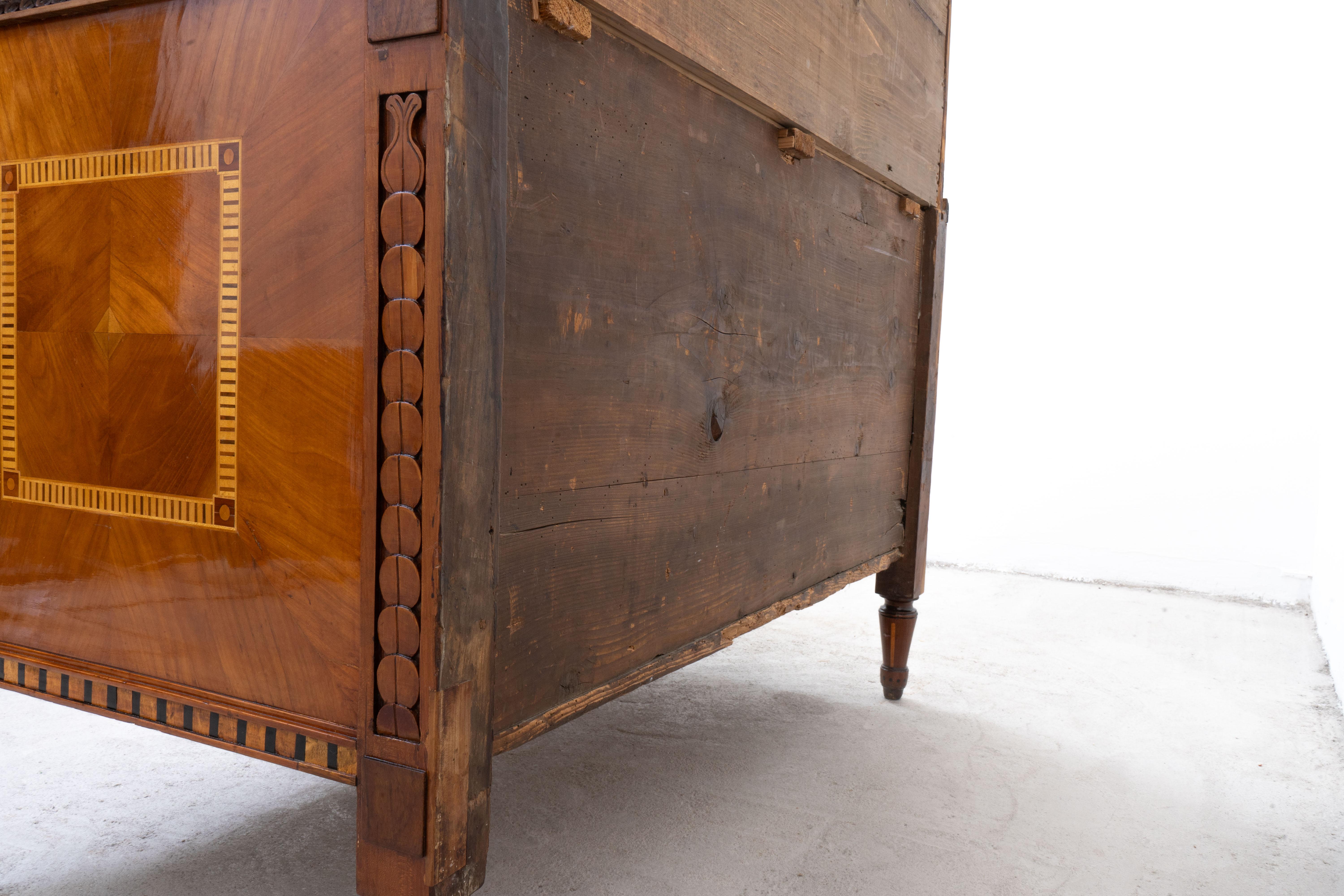 Cherry Austrian Neoclassical Cylinder Roll-Top Desk For Sale