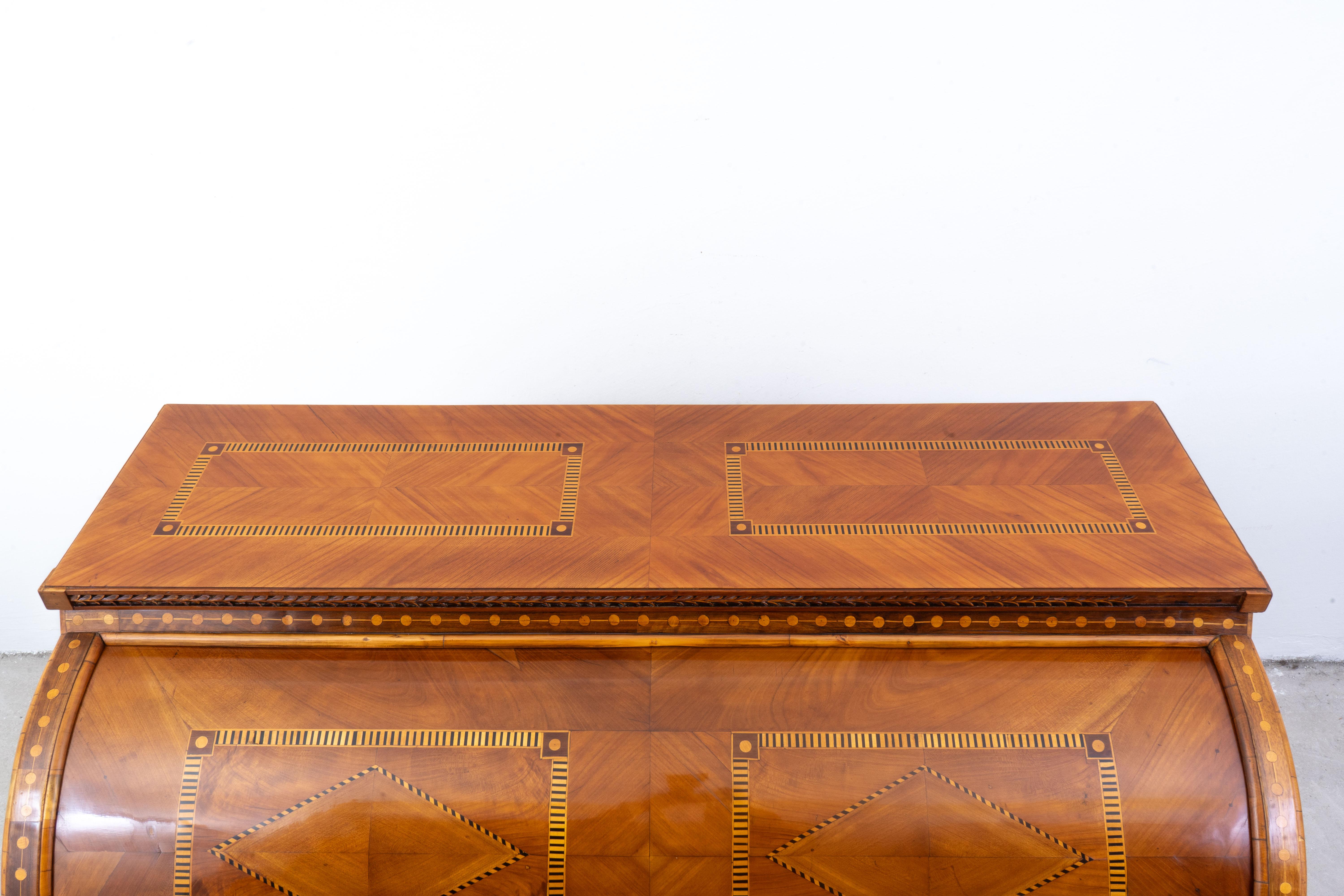 Austrian Neoclassical Cylinder Roll-Top Desk For Sale 2