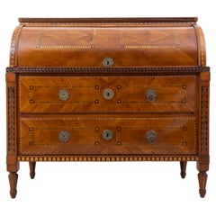 Austrian Neoclassical Cylinder Roll-Top Desk