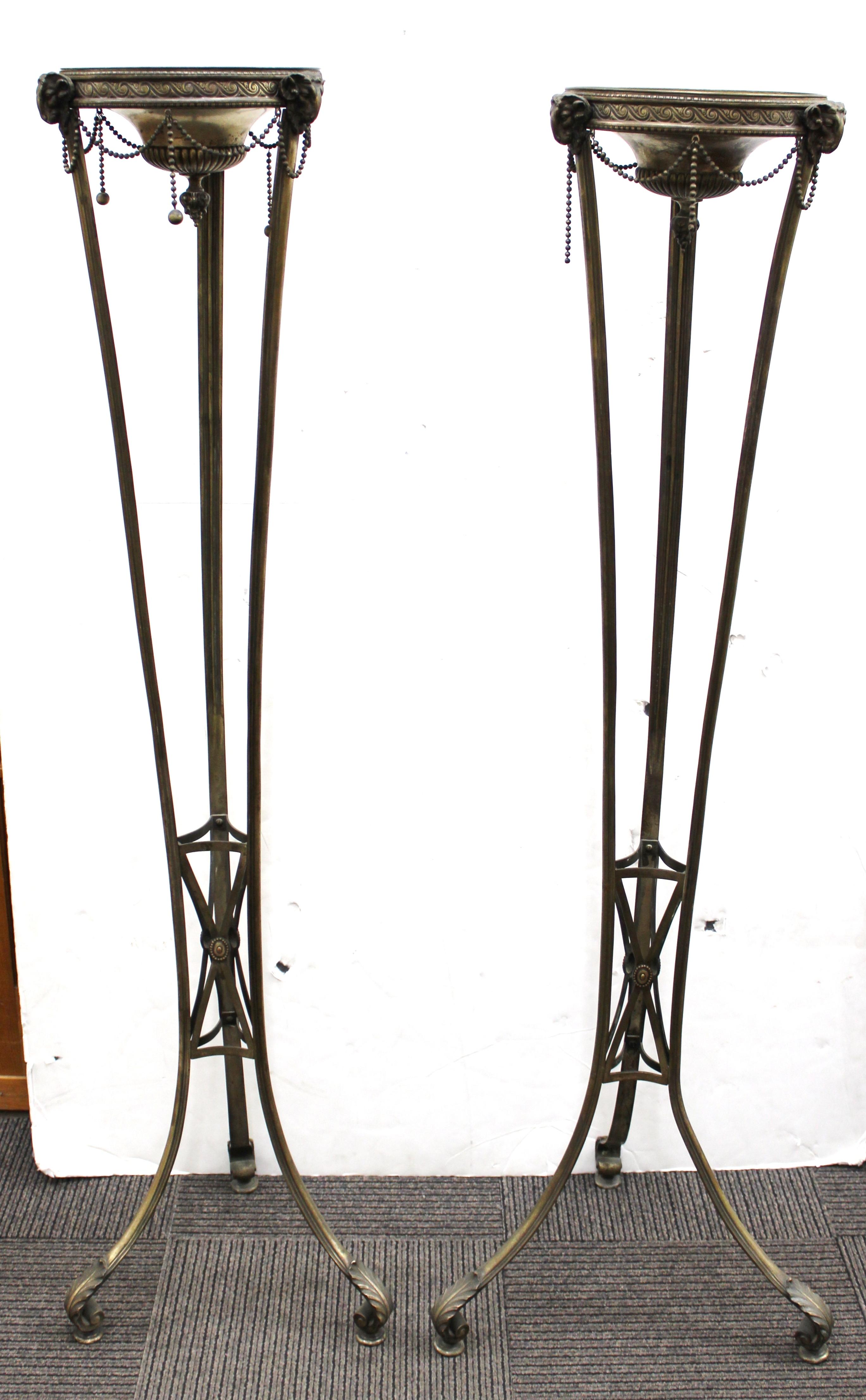 Austrian Neoclassical Revival Monumental Bronze Torcheres In Good Condition In New York, NY