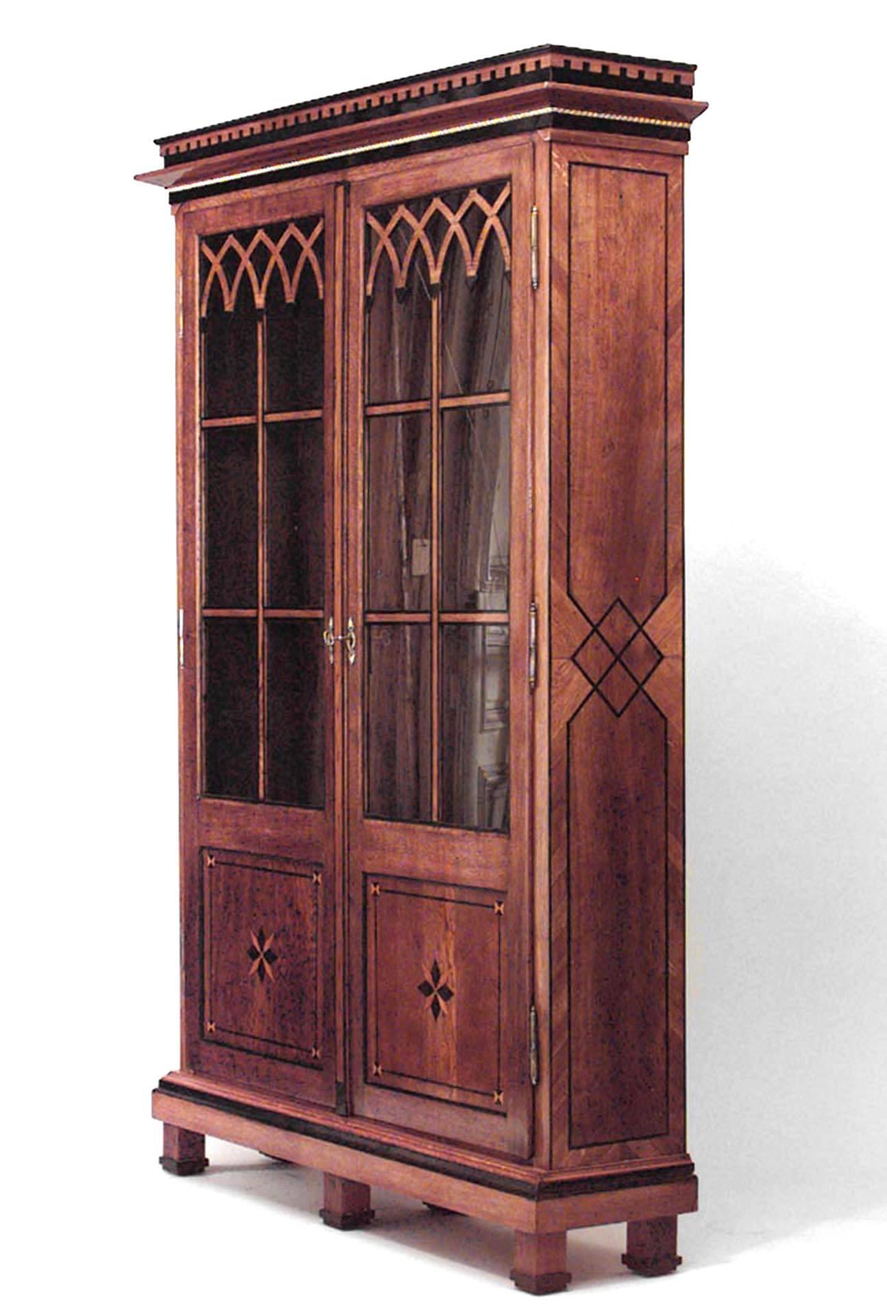 Austrian Neoclassical Style Bookcase Cabinet In Good Condition For Sale In New York, NY