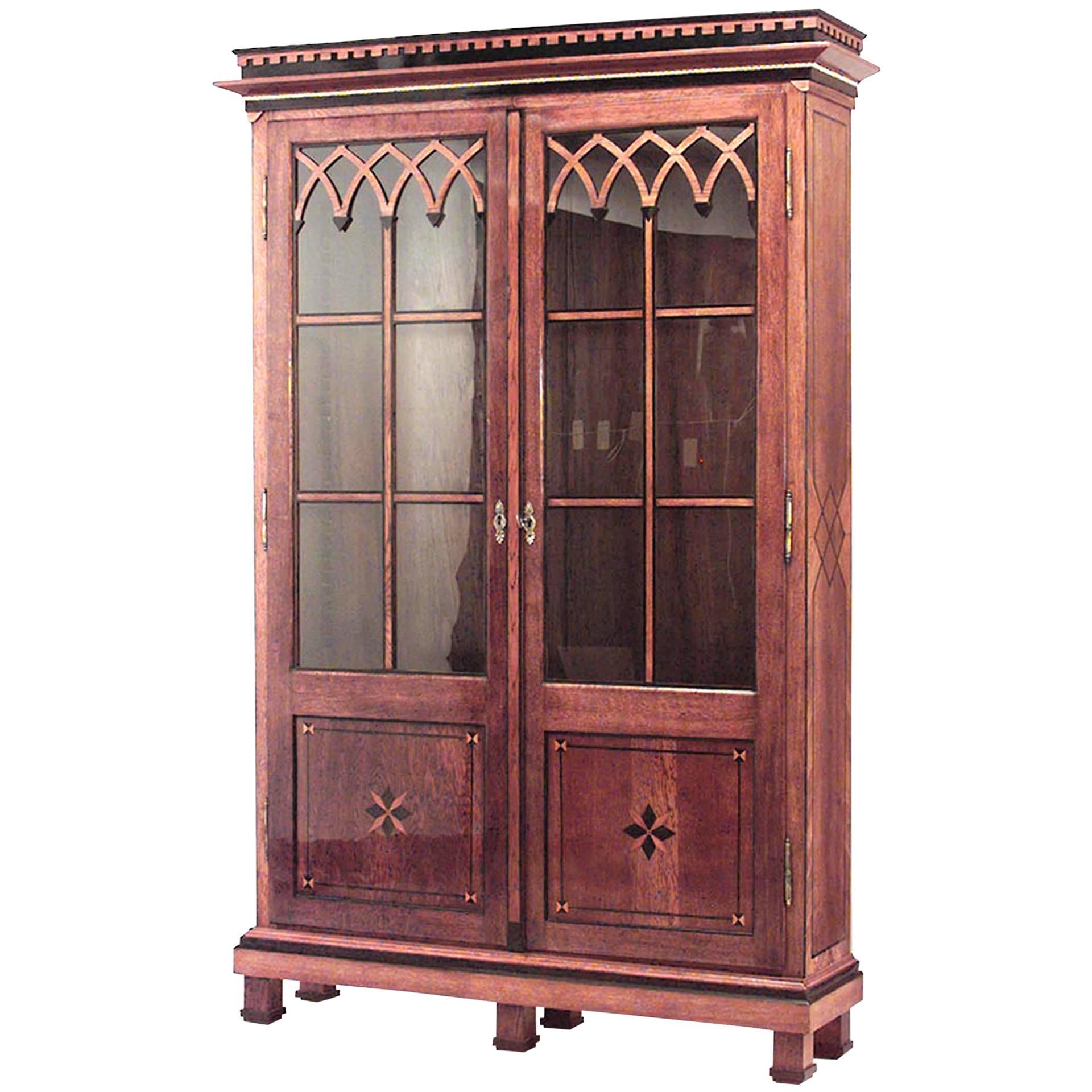 Austrian Neoclassical Style Bookcase Cabinet For Sale