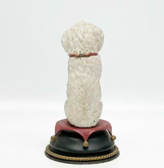 Austrian Novelty Cold Painted Bronze Inkwell Modelled as a White Dog, circa 1910