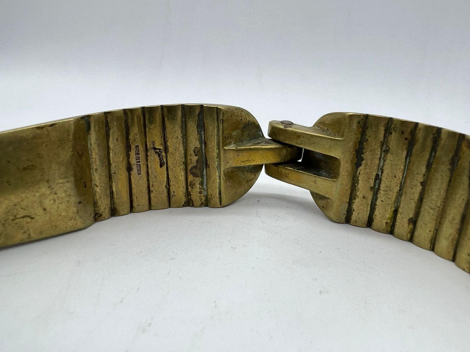 Austrian nutcracker by Carl Auböck made of leather & brass For Sale 2