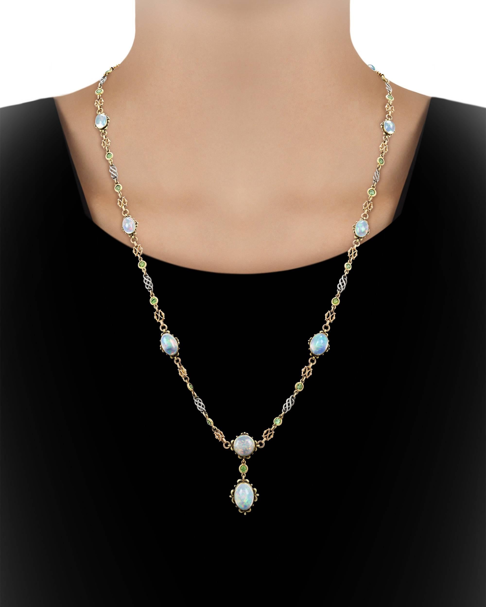 opal and garnet necklace