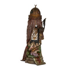 Austrian Orientalist Figurative Bronze Lamp by Franz Xaver Bergman