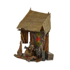 Austrian Orientalist Figurative Lamp in Cold Painted Bronze
