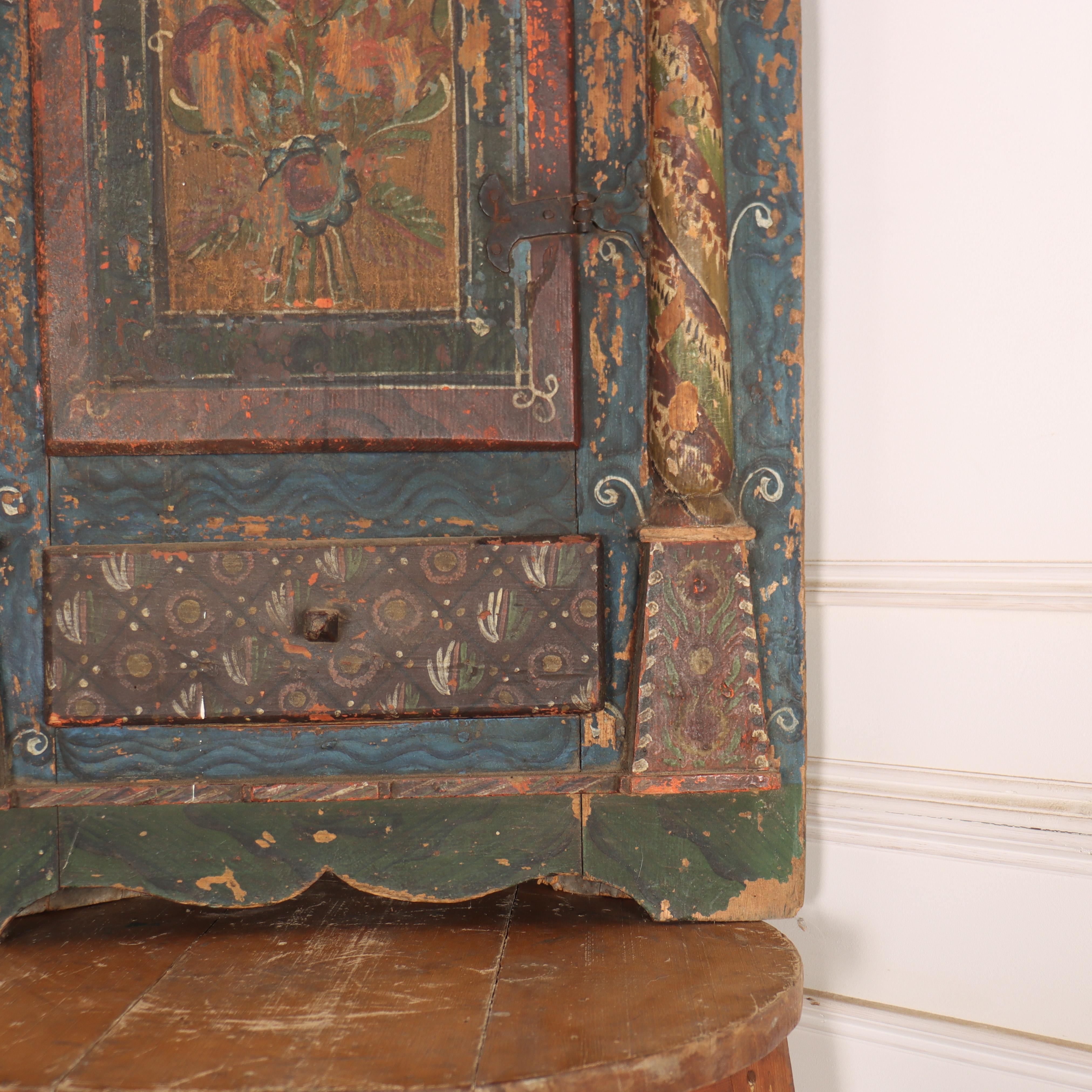 19th Century Austrian Original Painted Hanging Cupboard For Sale