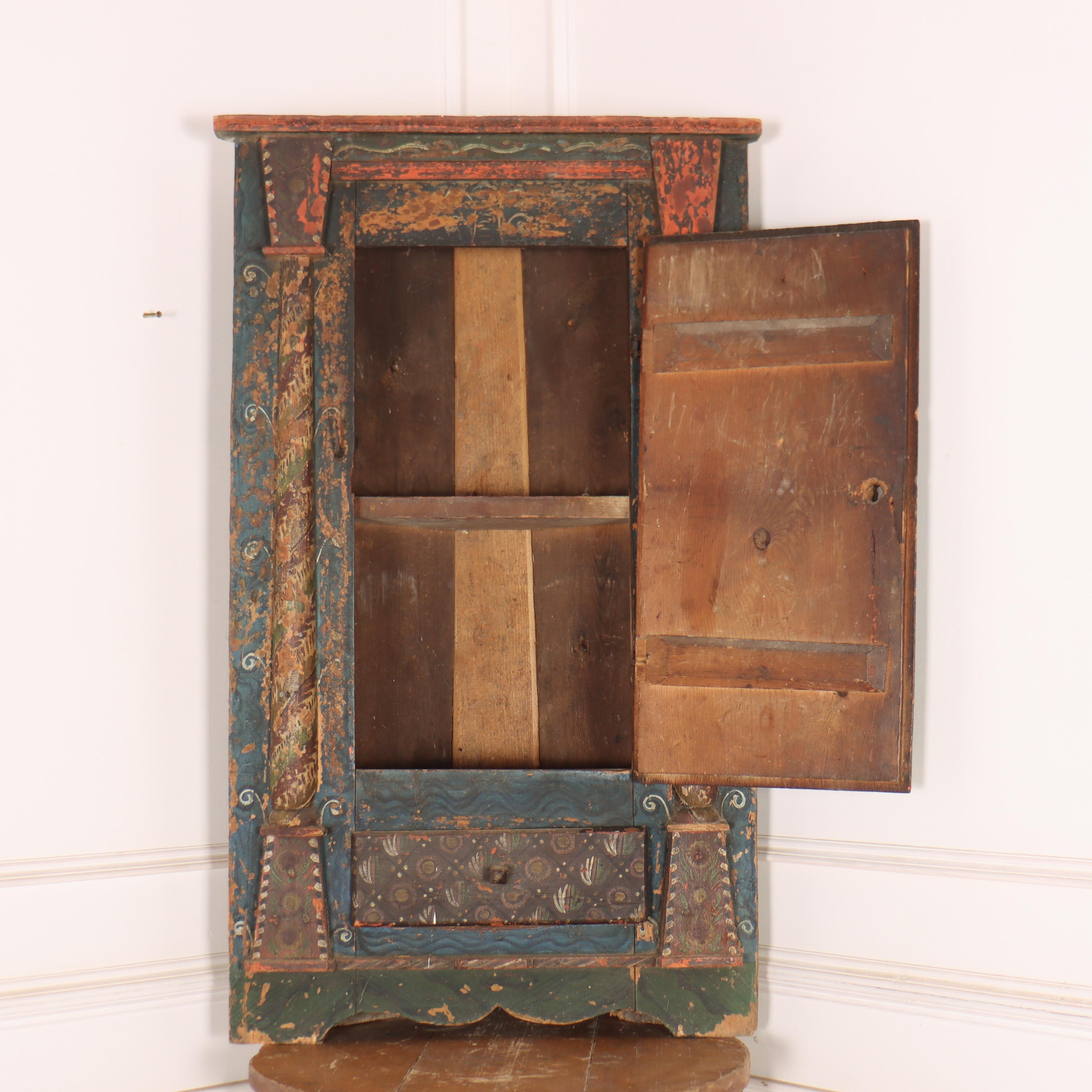 Austrian Original Painted Hanging Cupboard For Sale 2