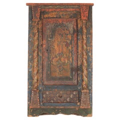 Antique Austrian Original Painted Hanging Cupboard