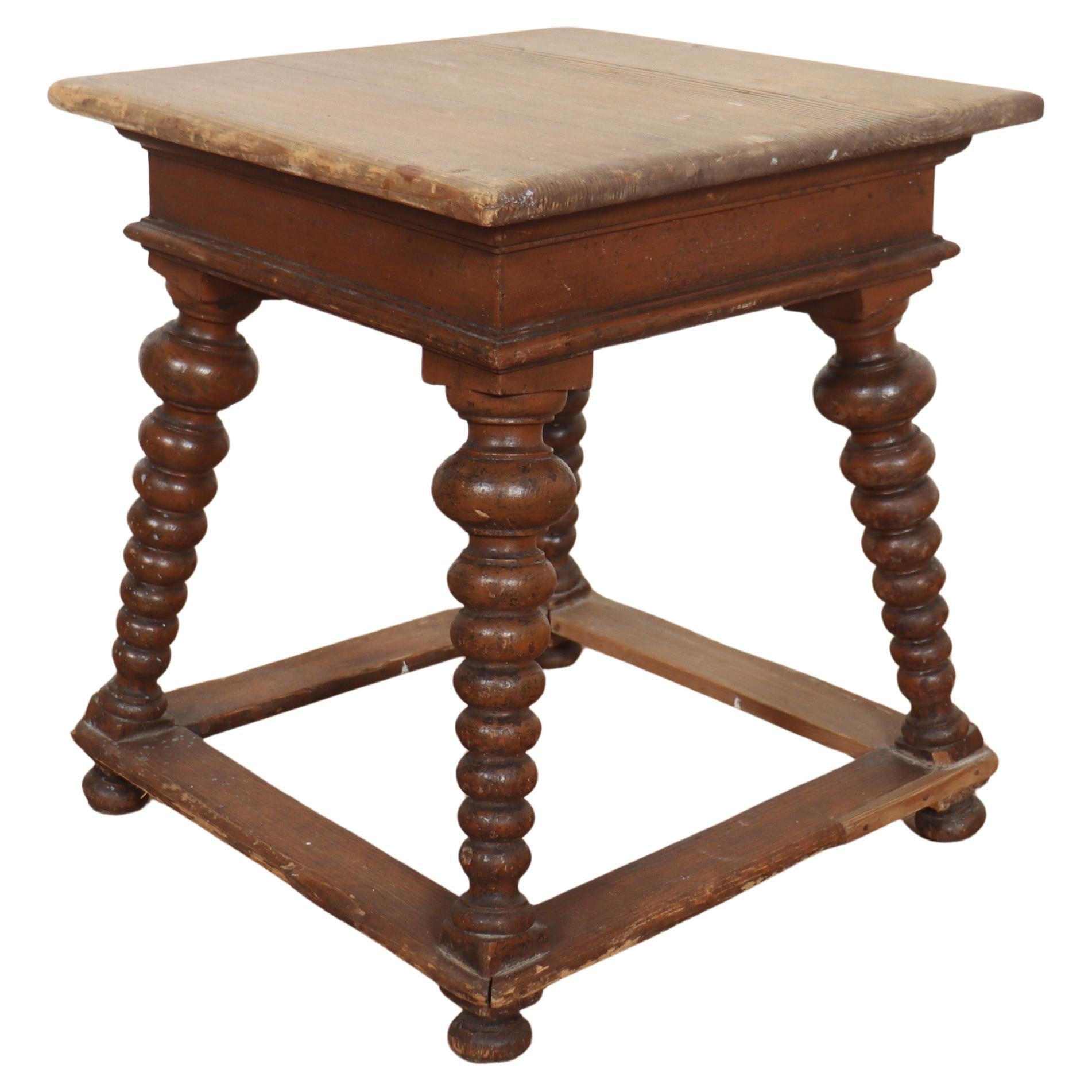 Austrian Original Painted Pine Lamp Table For Sale