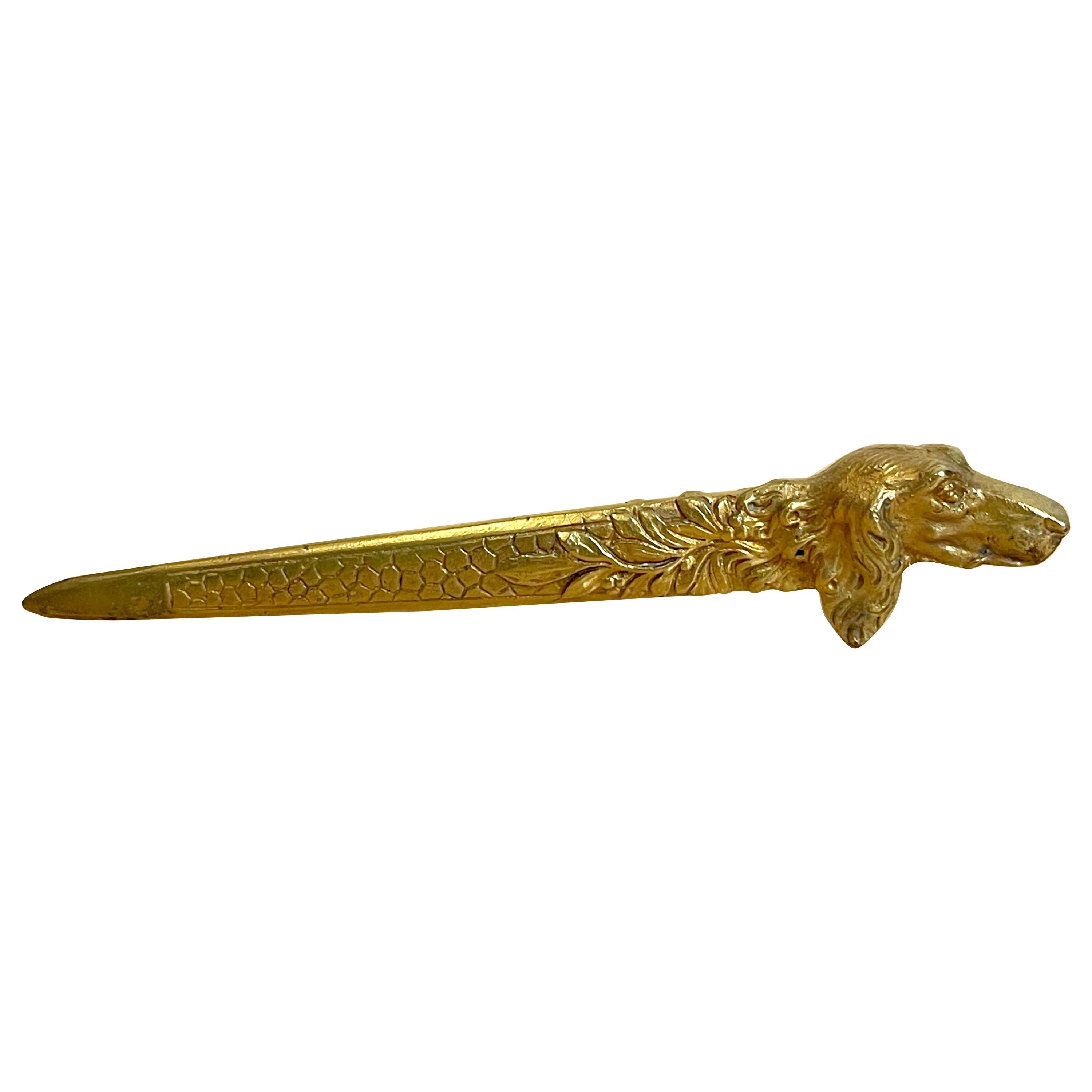Letter Opener with 3D Brass Panther on Handle 