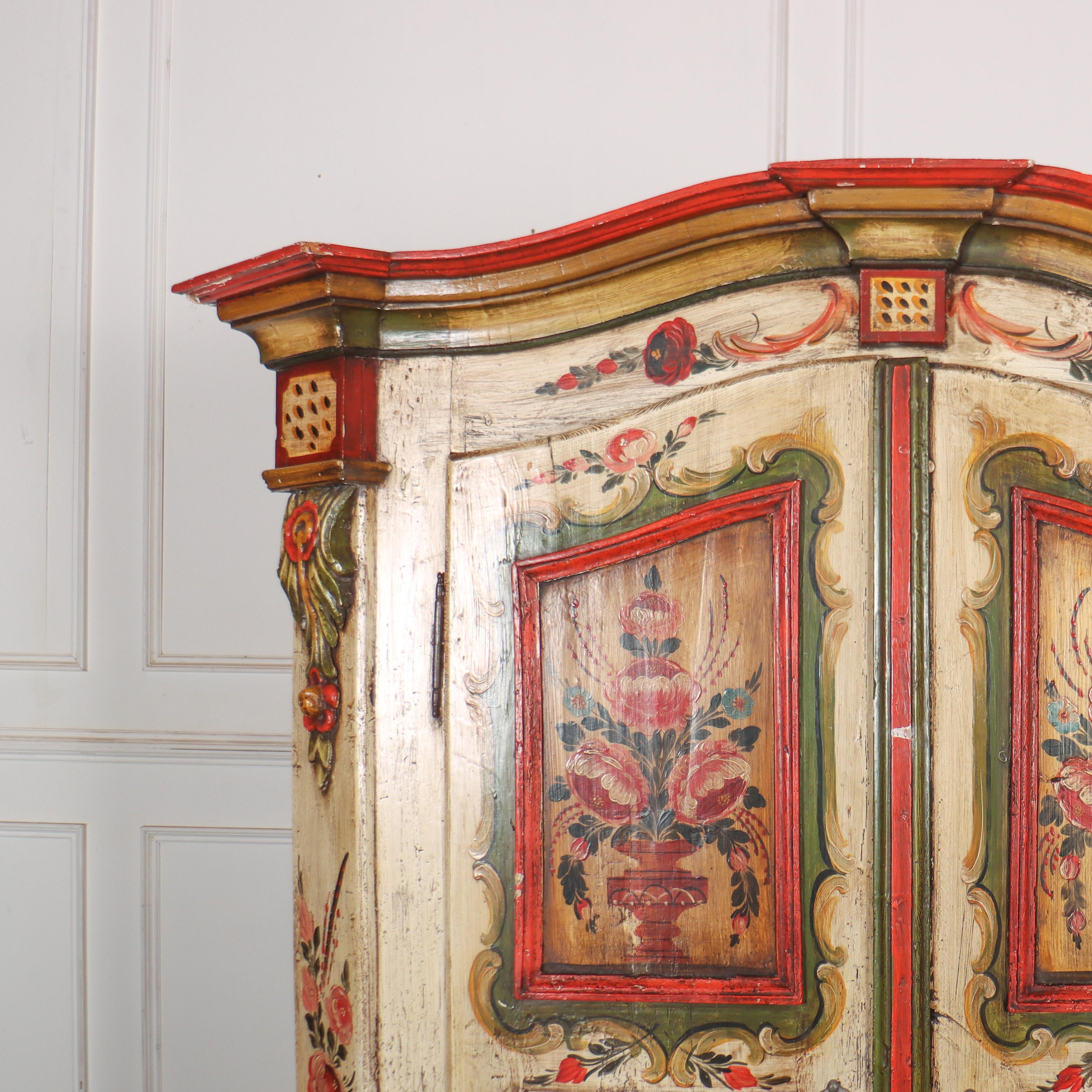 Early 19th C Austrian marriage armoire with a hanging rail and later paint decoration. 1830.

Reference: 8306

Dimensions
58 inches (147 cms) Wide
24 inches (61 cms) Deep
71 inches (180 cms) High