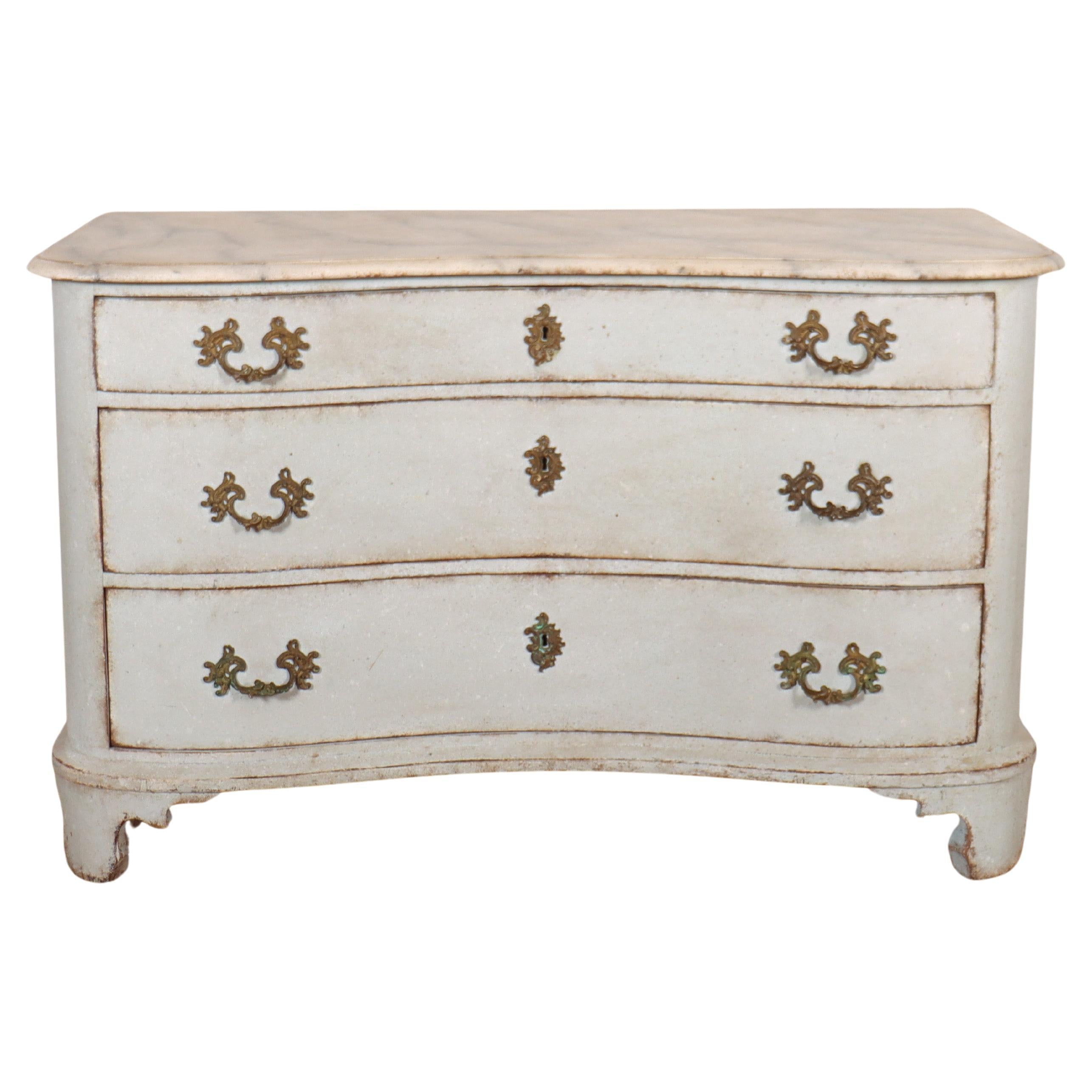 Austrian Painted Serpentine Commode