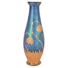 Antique Austrian Painter Art Nouveau Glass Vase 