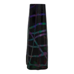 Vaso in vetro artistico austriaco "Palme Konig" a forma affusolata con decorazioni iridescenti, 1910 circa
