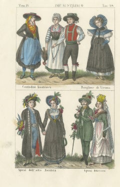 Austrian Peasants, Vienna Burgher and Bridal Couples of Austria and Styria, 1842