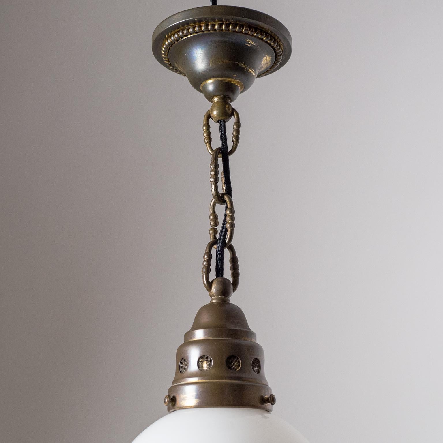 Early 20th Century Austrian Pendant, circa 1910, Brass and Glass