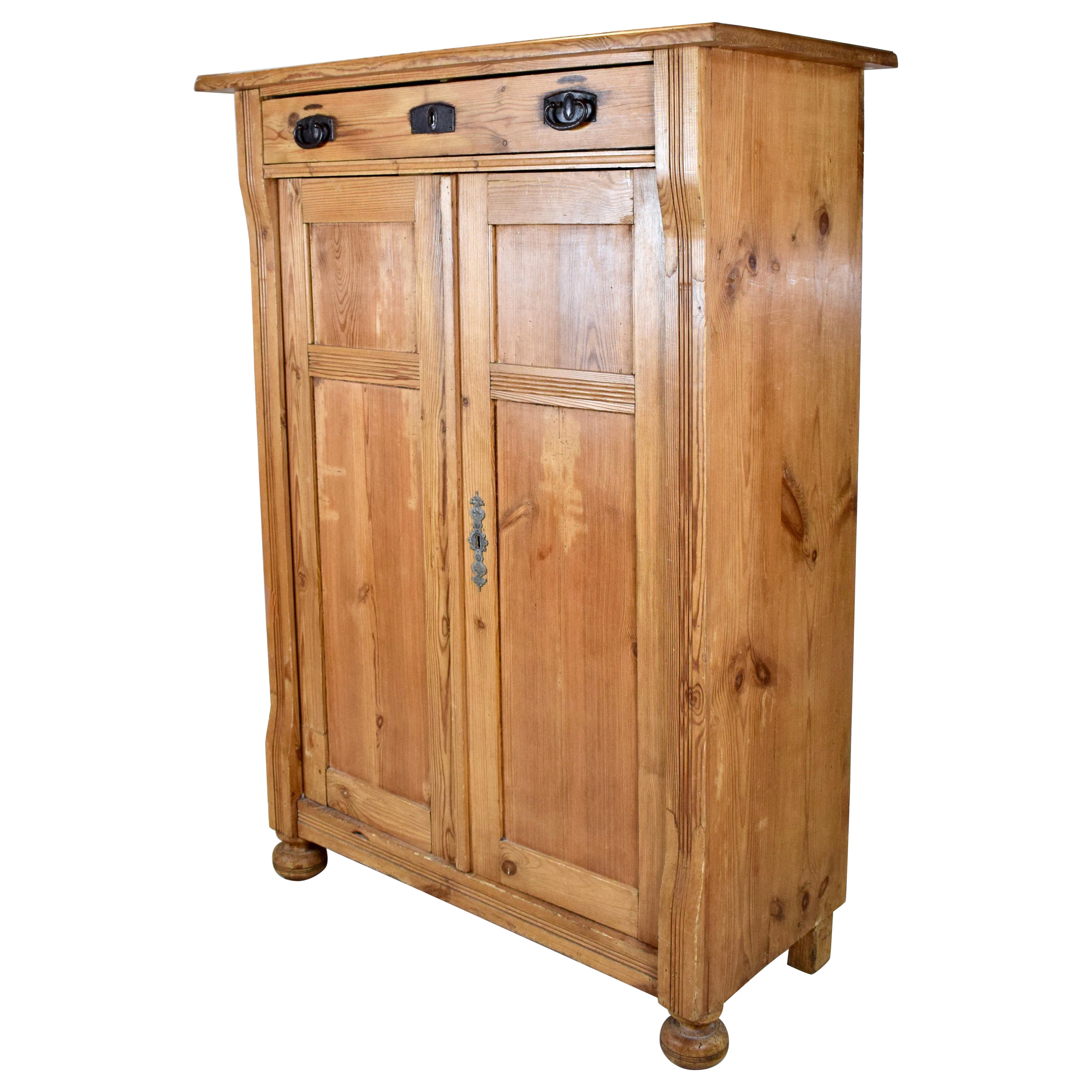 Austrian Pine Vertigo Cabinet With Shelves For Sale