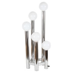 Austrian Polished Chrome Five-Light Table Lamp by Kalmar Austria