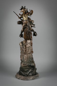 Austrian Polychrome Bronze Sculpture "Desperado" by Carl Kauba