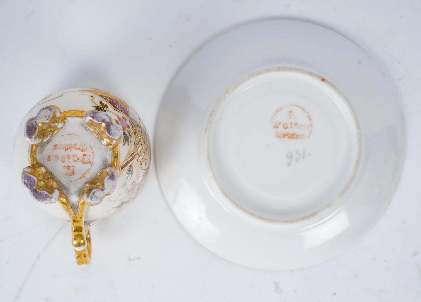 Service à café en porcelaine autrichienne, XIXe siècle, période Napoléon III en vente 5