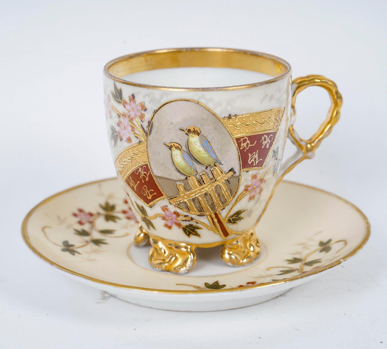 Service à café en porcelaine autrichienne, XIXe siècle, période Napoléon III en vente 2