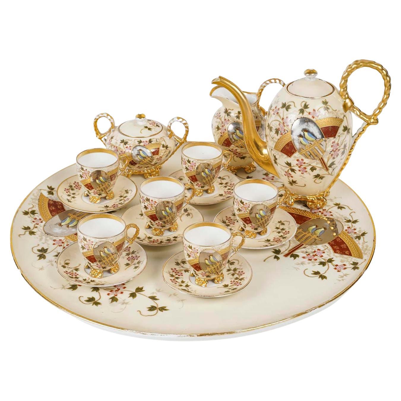 Service à café en porcelaine autrichienne, XIXe siècle, période Napoléon III en vente