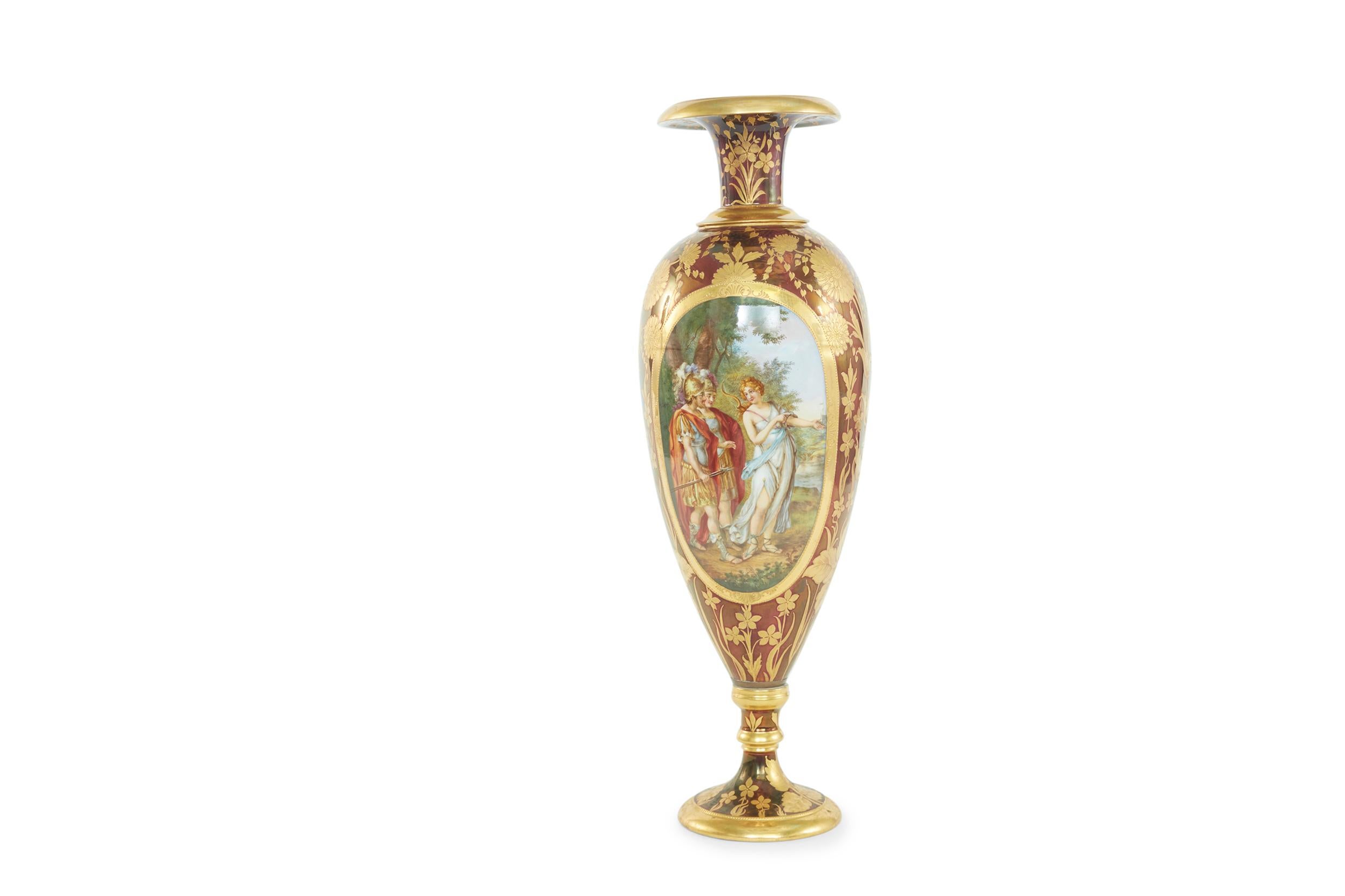 Austrian Porcelain Tall Decorative Vase / Piece For Sale 2