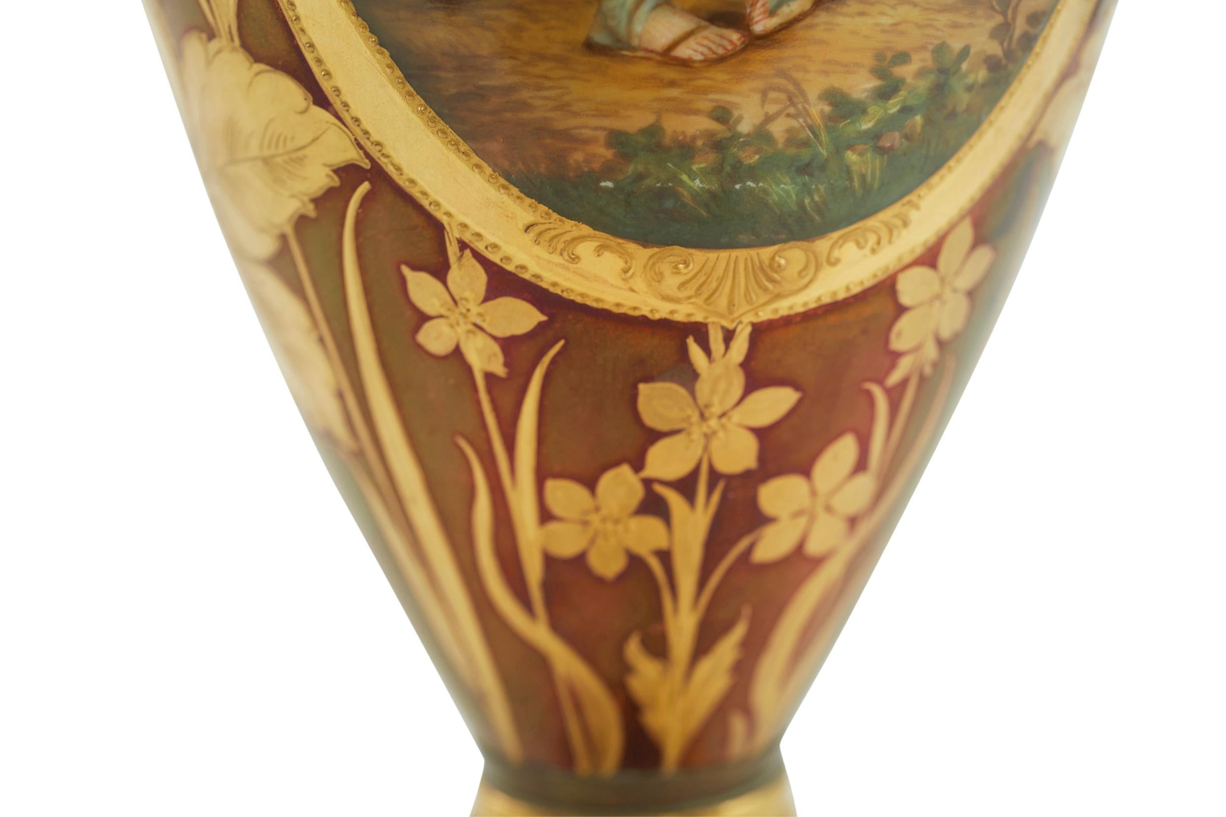 Austrian Porcelain Tall Decorative Vase / Piece For Sale 1