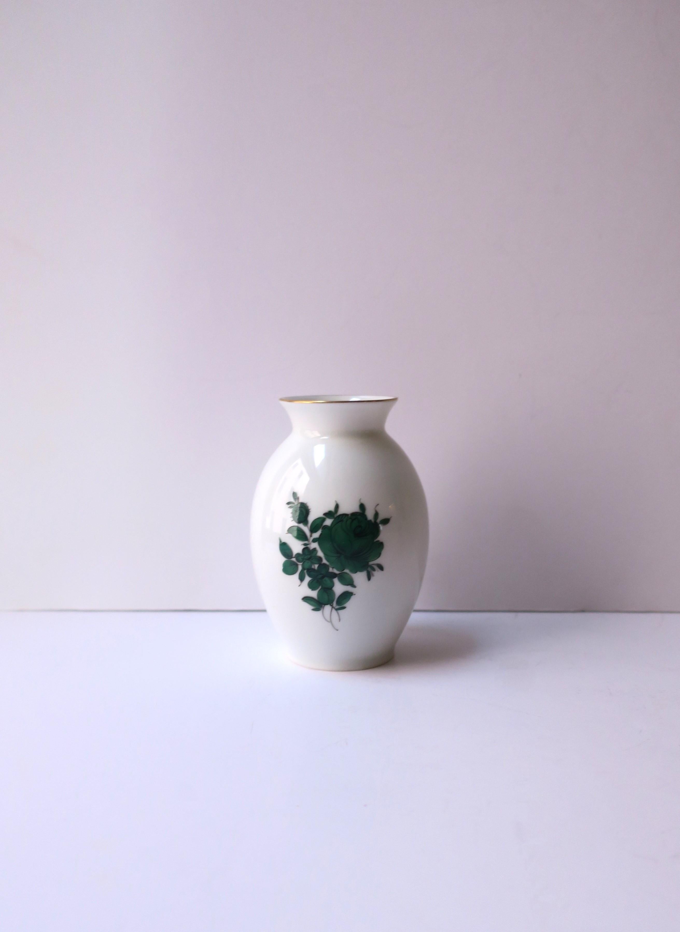 20th Century Austrian Porcelain Vase with Roses For Sale