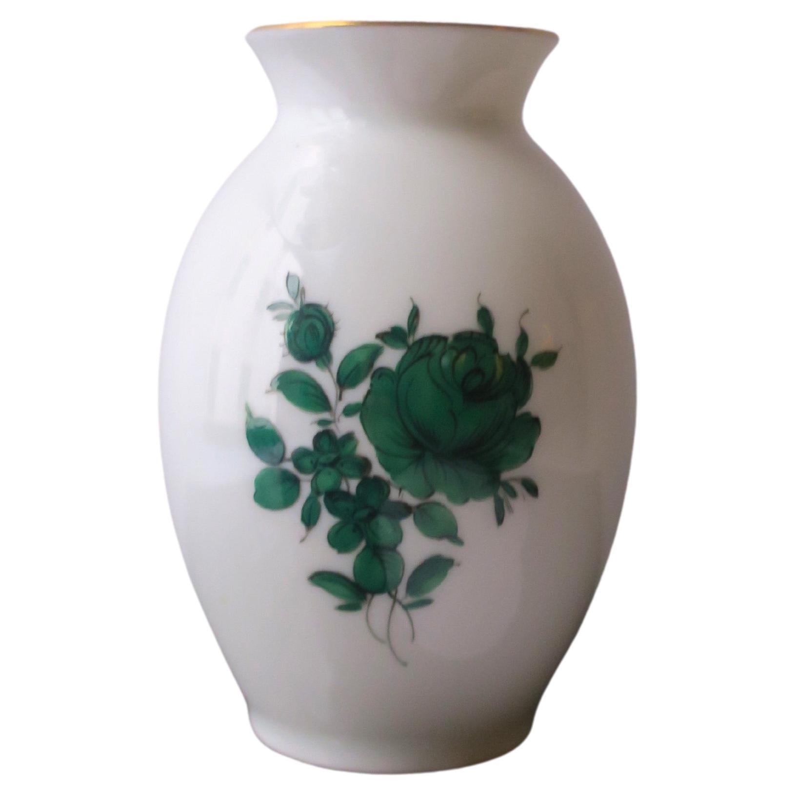 Austrian Porcelain Vase with Roses For Sale