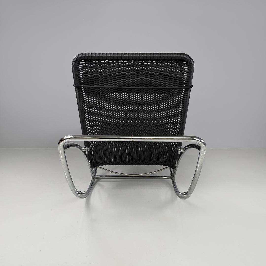 Chaise longue austriaca postmoderna negra S 828 de Torben Skov para Thonet, años 80 en venta 3