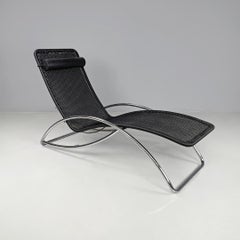 Chaise longue austriaca postmoderna nera S 828 di Torben Skov per Thonet, anni '80