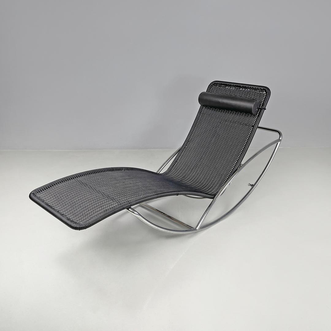Métal Chaise longue noire post-moderne autrichienne S 828 de Torben Skov pour Thonet, années 1980 en vente