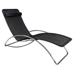 Used Austrian post modern black chaise longue S 828 by Torben Skov for Thonet, 1980s