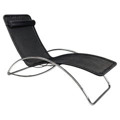 Vintage Austrian post modern black chaise longue S 828 by Torben Skov for Thonet, 1980s