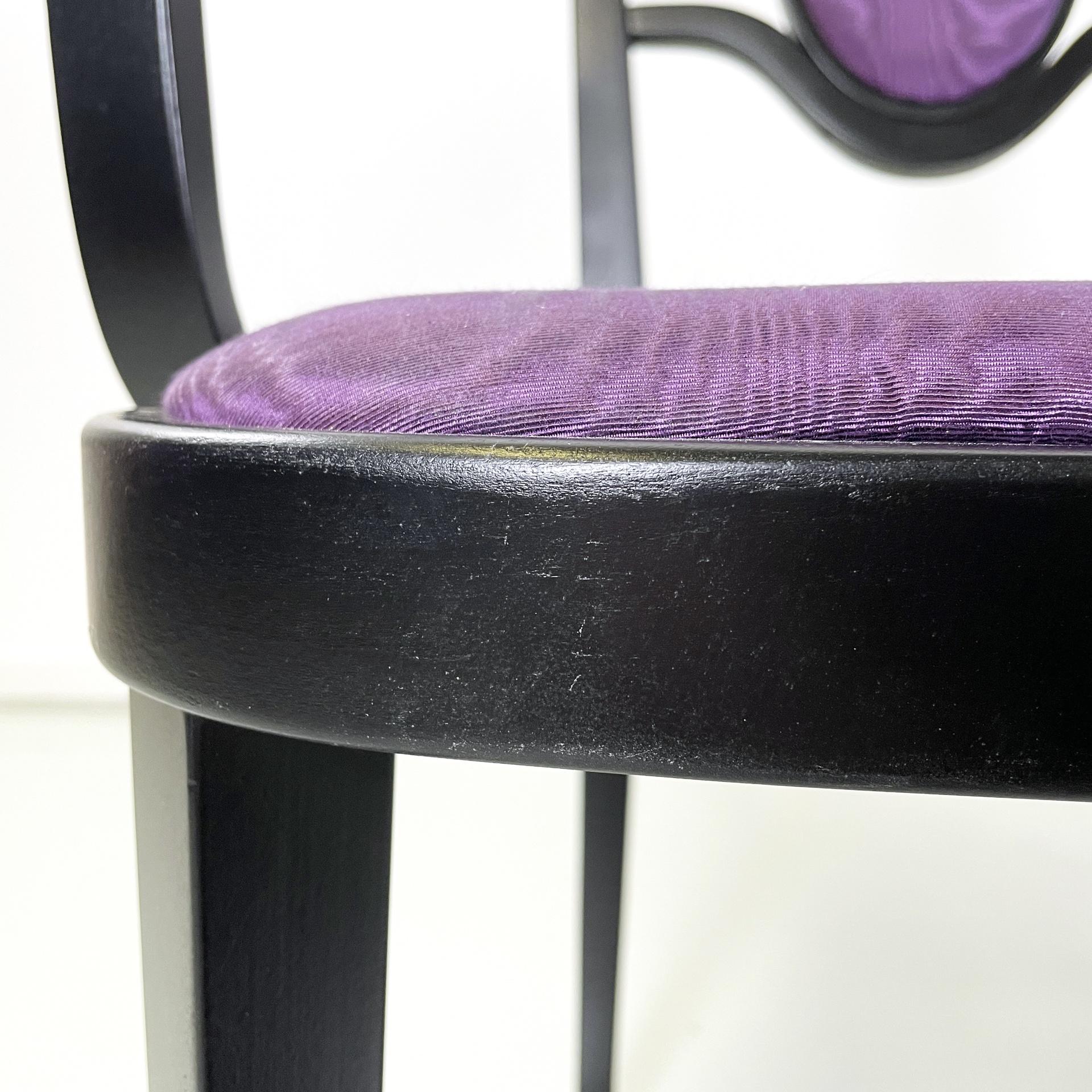 Sillas austriacas postmodernas de tela morada de Marcel Kammerer para Thonet, años 90 en venta 6